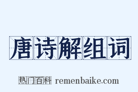 唐诗解组词是什么意思的图片